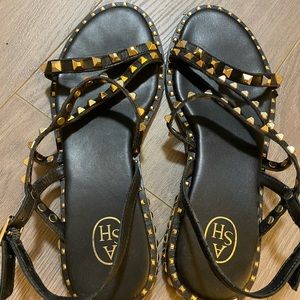 ash peace studded slingback leather sandals
